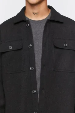 Scoop-Hem Button-Up Jacket