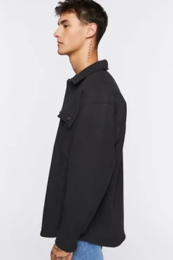 Scoop-Hem Button-Up Jacket