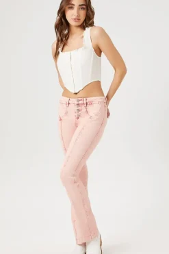 Seamed Mid-Rise Bootcut Jeans