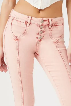 Seamed Mid-Rise Bootcut Jeans