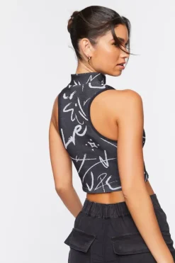 Seamless Abstract Print Crop Top