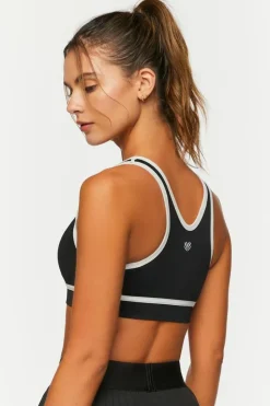 Seamless Contrast-Trim Sports Bra