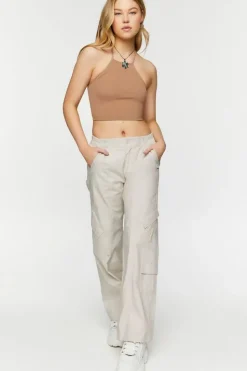 Seamless Halter Tie-Back Crop Top