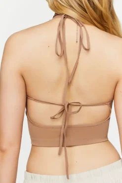 Seamless Halter Tie-Back Crop Top