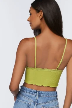 Seamless Lace-Trim Bralette