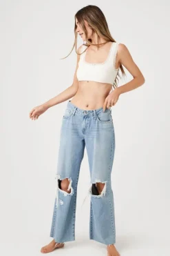 Seamless Lace-Trim Bralette