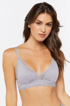 Seamless Lace-Trim Lingerie Bralette