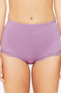 Seamless Lace-Trim Shortie Panties