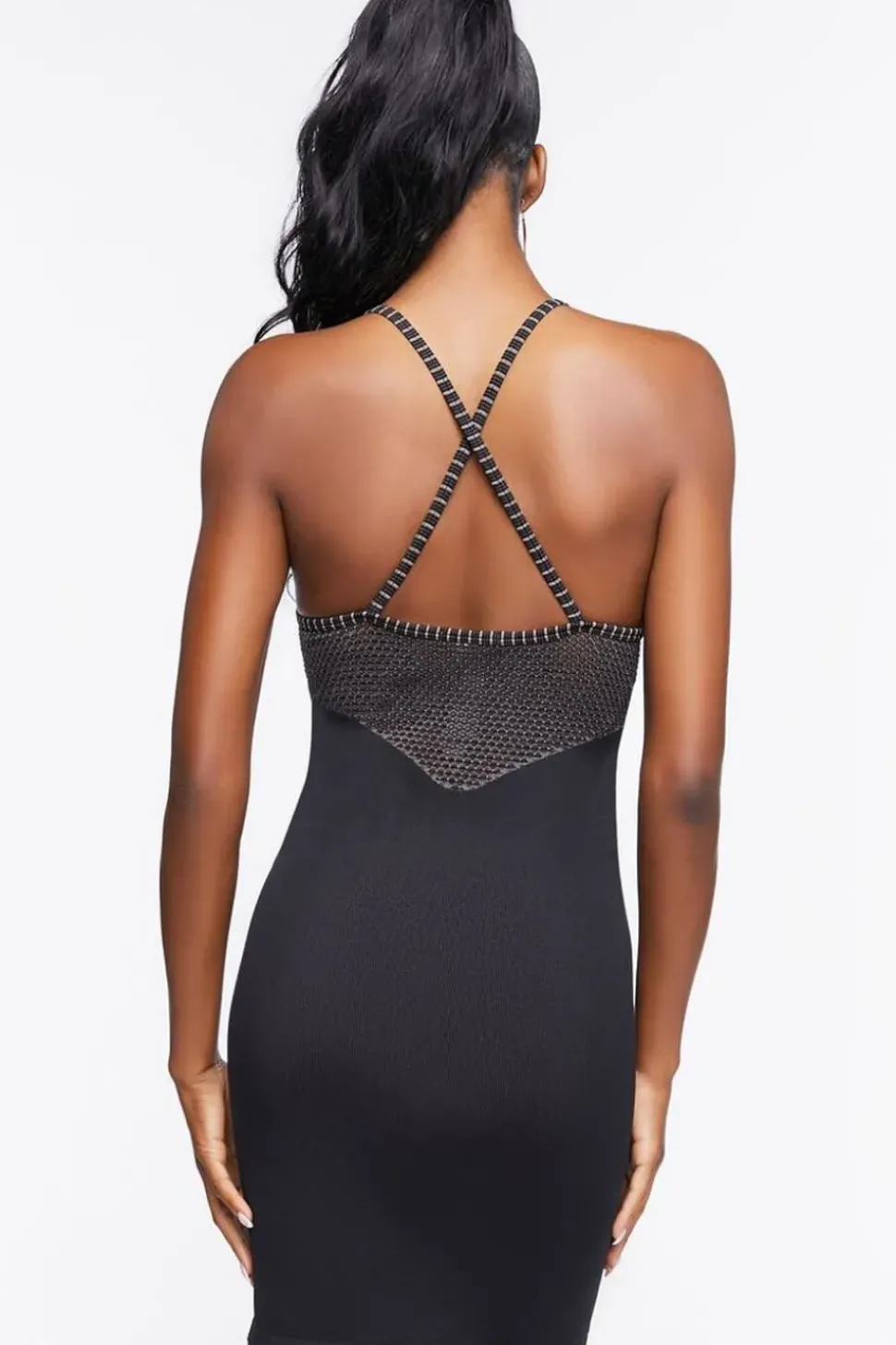 Seamless Mesh-Panel Mini Dress