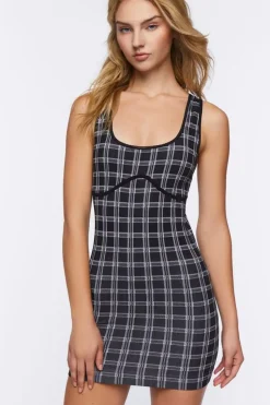 Seamless Plaid Lingerie Slip