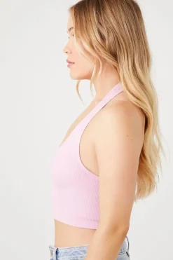 Seamless Ribbed Halter Bralette