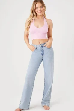 Seamless Ribbed Halter Bralette