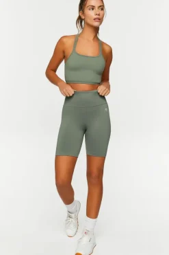 Seamless Ribbed Strappy Sports Bra