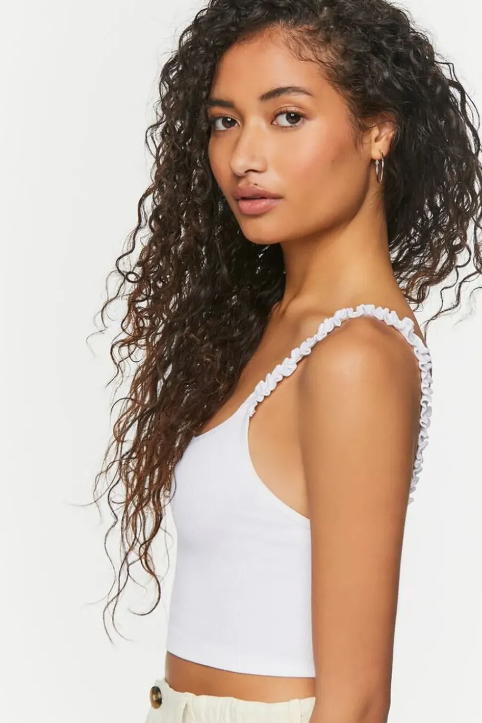 Seamless Ruffled Cropped Tank Top