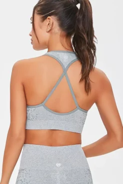 Seamless Snakeskin Print Sports Bra