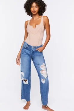 Seamless Split-Neck Bodysuit