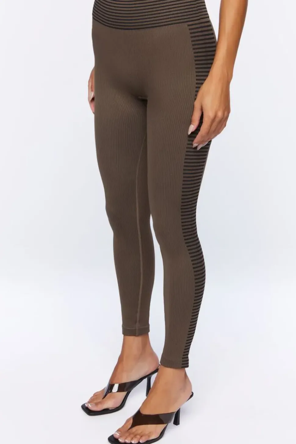 Seamless Striped-Trim Leggings