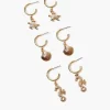 Seashell Charm Hoop Earring Set
