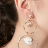 Seashell Hoop Drop Earrings