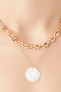 Seashell Pendant Layered Necklace