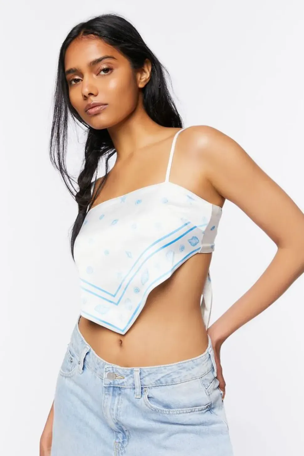 Seashell Print Handkerchief Top