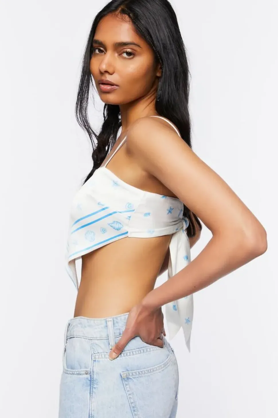 Seashell Print Handkerchief Top