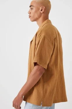 Seersucker Drop-Sleeve Shirt
