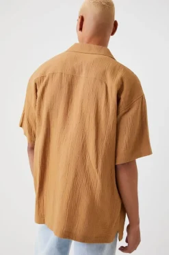 Seersucker Drop-Sleeve Shirt