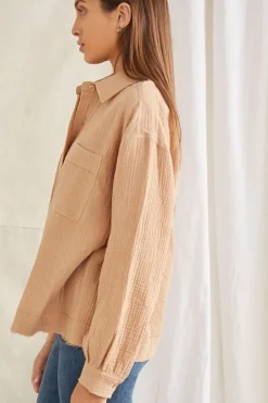 Seersucker Raw-Cut Shirt