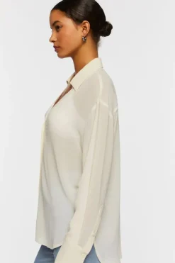 Semi-Sheer V-Neck Shirt