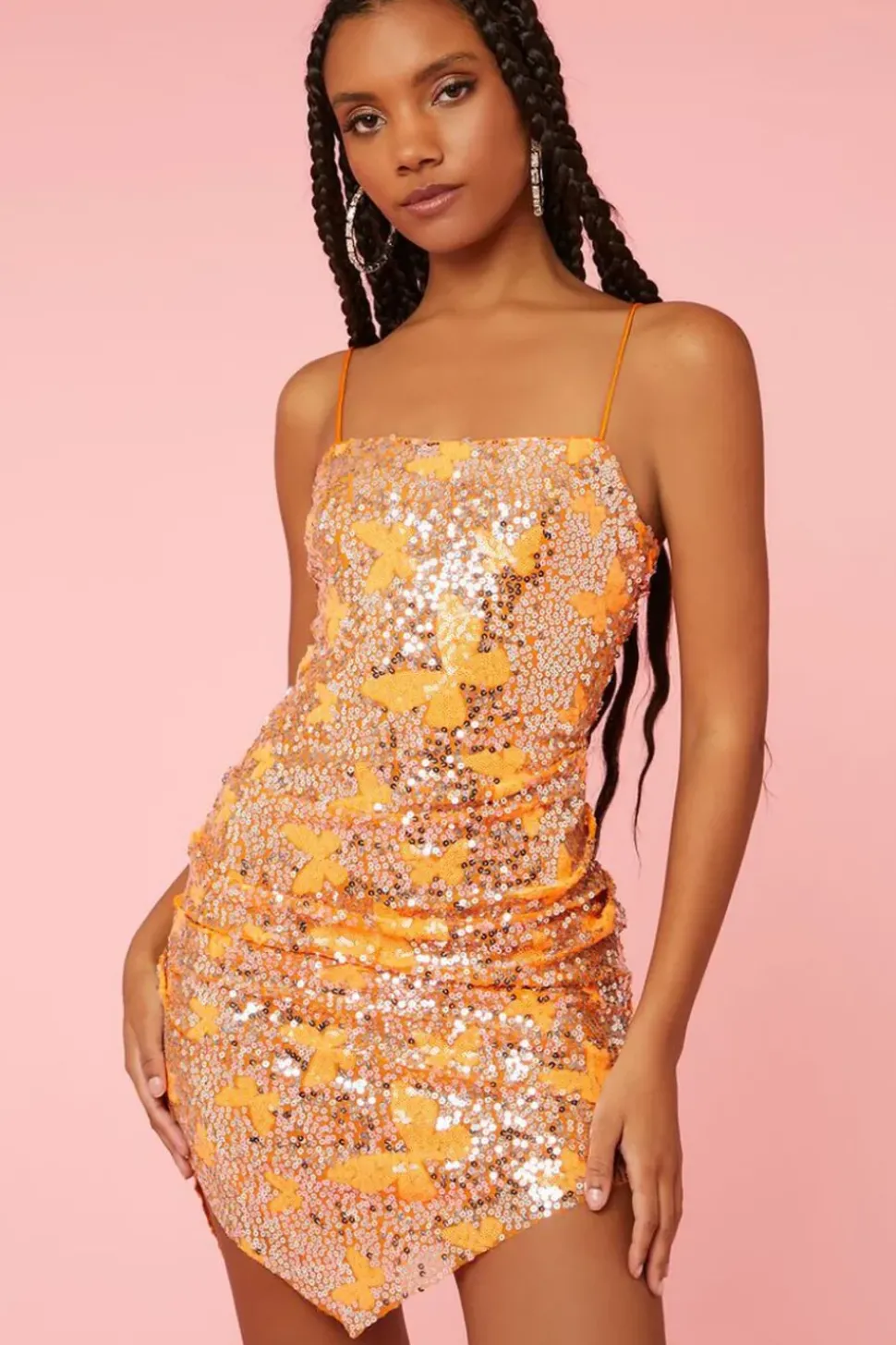 Sequin Butterfly Cami Mini Dress