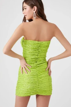 Sequin Cowl Tube Mini Dress