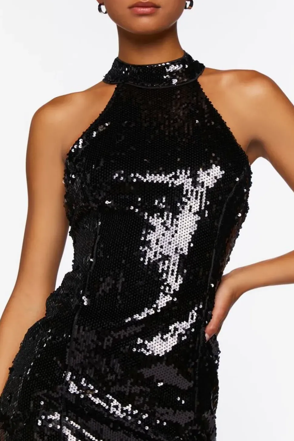 Sequin Halter Mini Dress