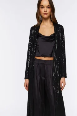 Sequin Open-Front Kimono