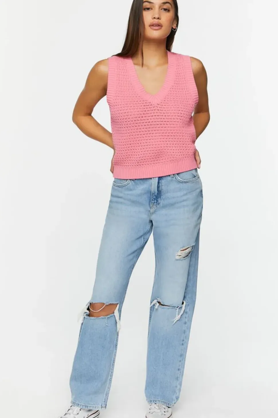 90S-Fit Destroyed High-Rise Jeans