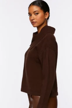 Shawl-Collar Drop-Sleeve Sweater