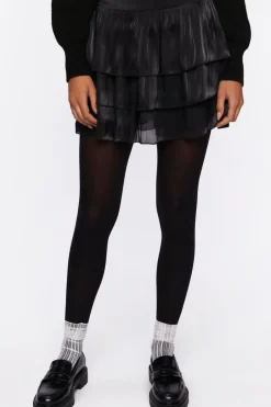 Sheeny Tiered Mini Skirt
