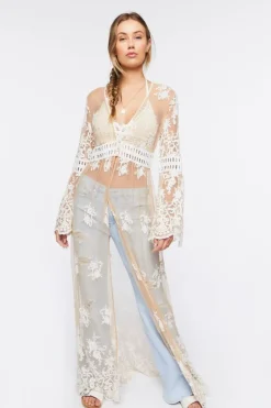 Sheer Crochet Lace Kimono