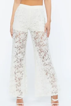Sheer Lace Flare Pants