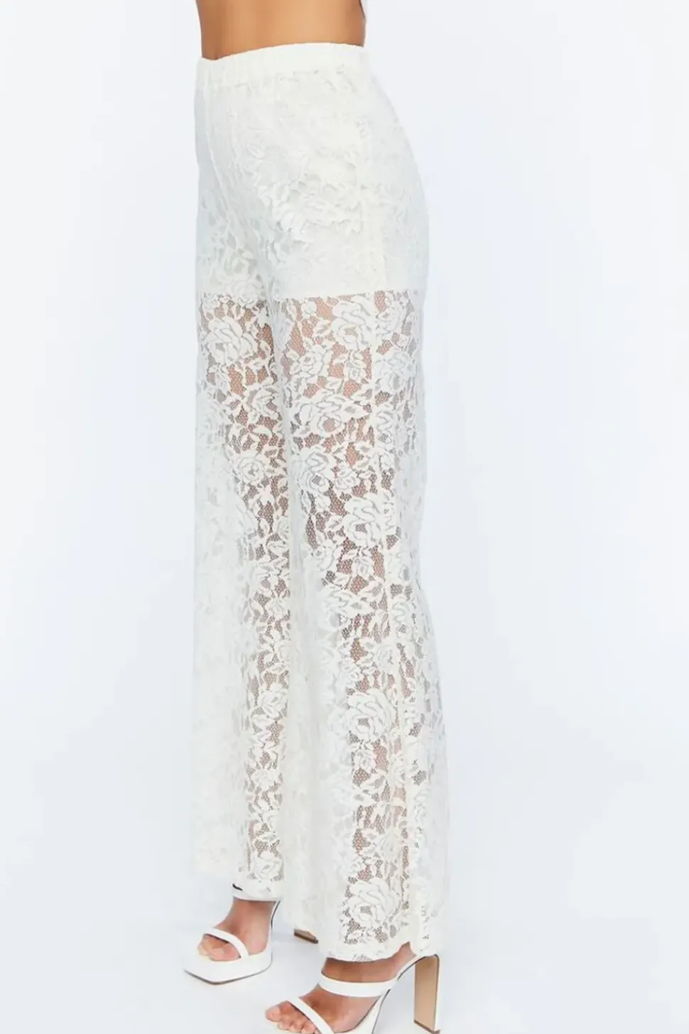 Sheer Lace Flare Pants