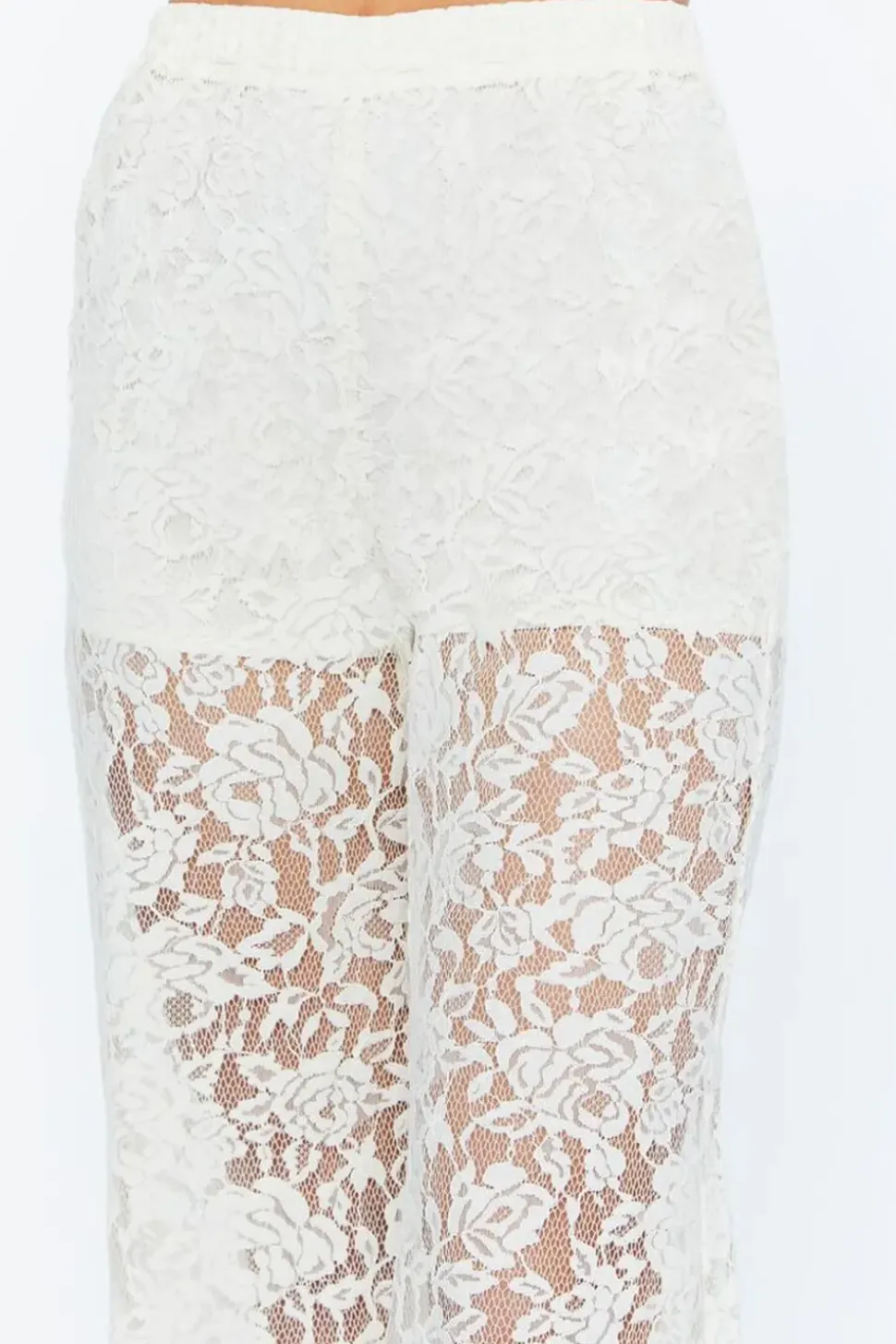Sheer Lace Flare Pants