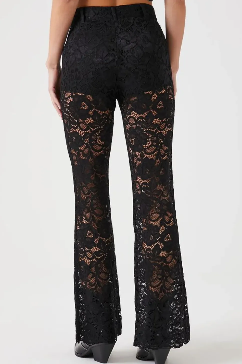 Sheer Lace Flare Pants