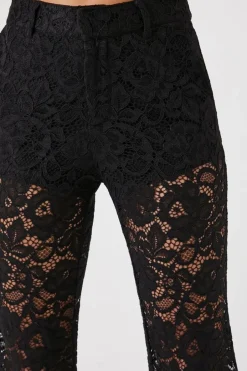 Sheer Lace Flare Pants
