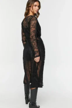 Sheer Lace Longline Jacket