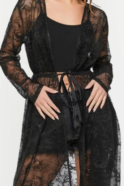 Sheer Lace Longline Jacket