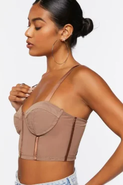 Sheer Mesh Corset Crop Top