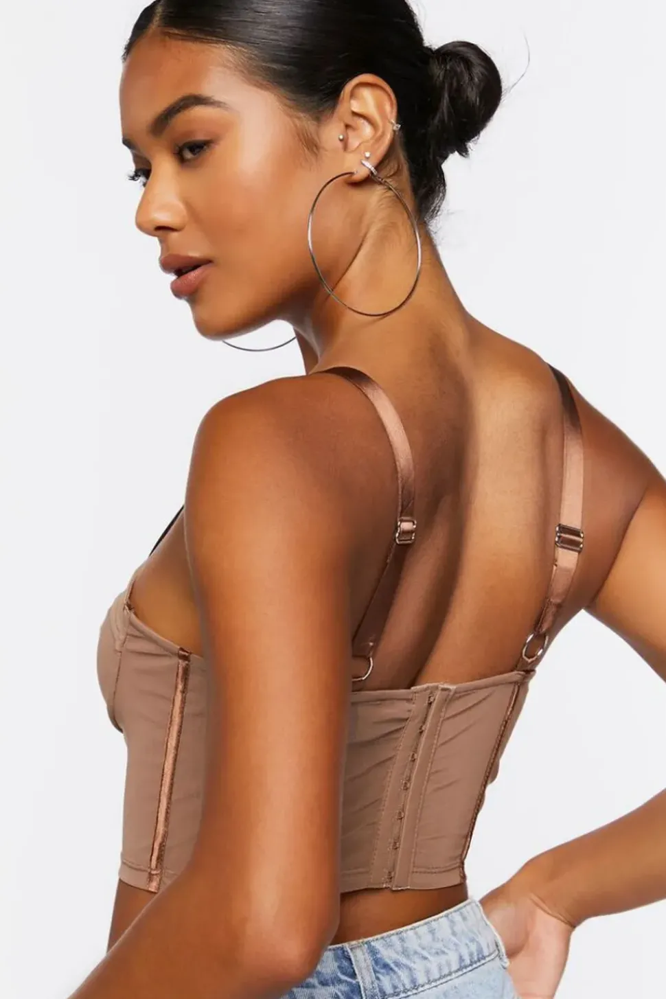 Sheer Mesh Corset Crop Top