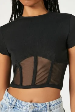 Sheer Mesh Crop Top