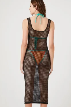 Sheer Netted Mesh Midi Dress