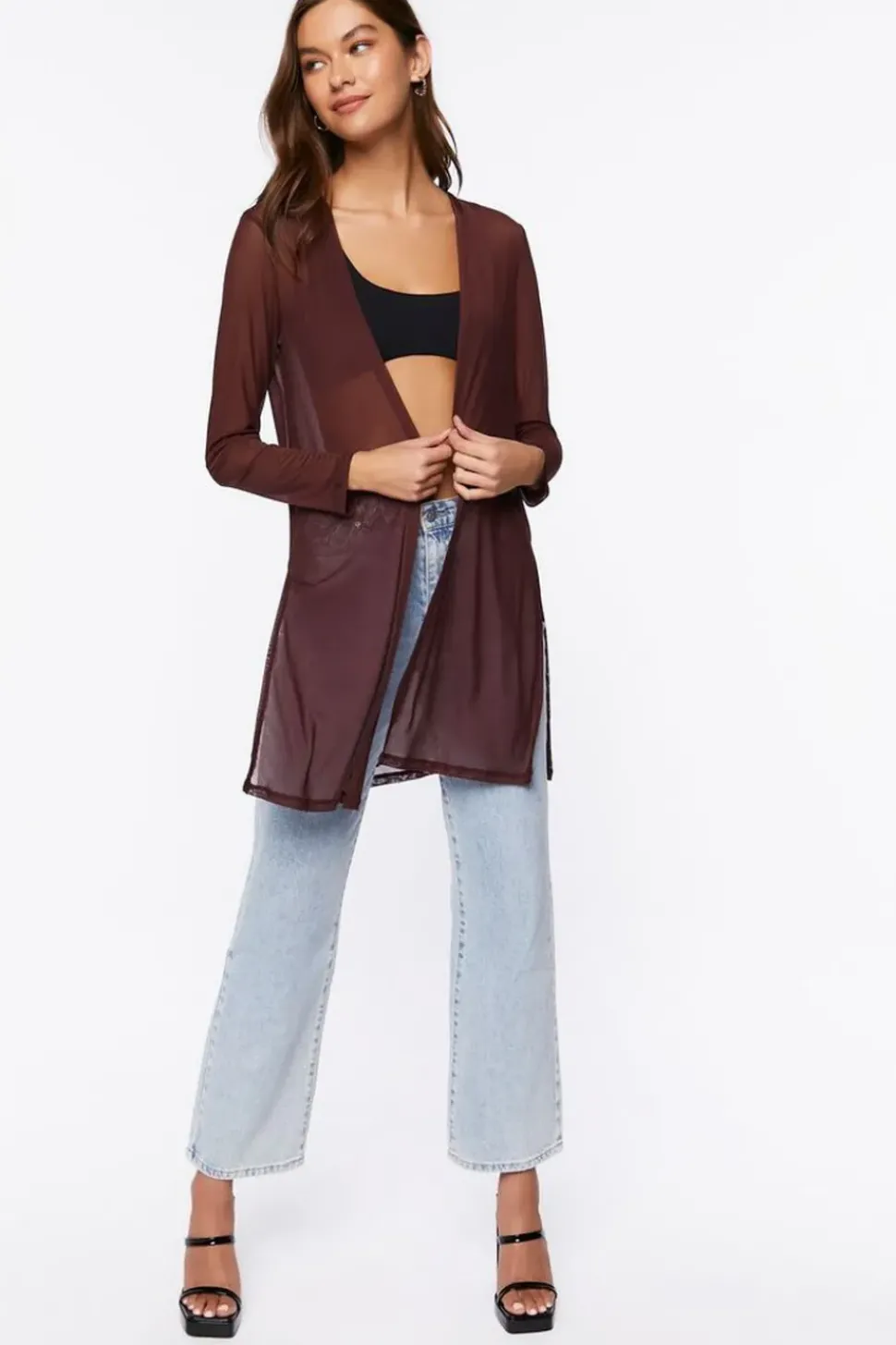 Sheer Open-Front Kimono